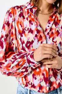 Garcia: Abstract Floral Shirt - Tangerine Red