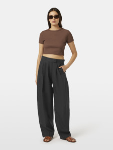 Scotch Soda: Quinn Mid Rise Pleat Front Pant - Black
