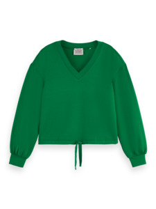V-Neck Modal Sweatshirt - Bright Green