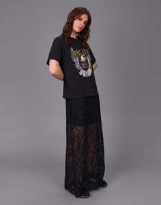Storm: Lace Maxi Skirt - Black
