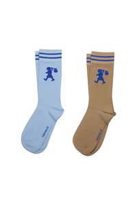 Accessories: Runaway Girl Socks 2 Pack - Sky Blue/Sesame