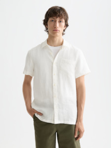 Shirts Long Sleeve: Linen S/S Shirt - Off White