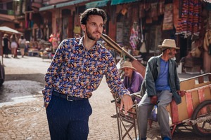 Floral L/S Shirt - Navy
