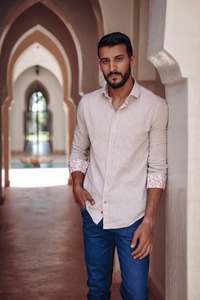 Stripe L/S Linen Shirt