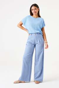 Pants 1: Front Pleat Pant - Light Chambray