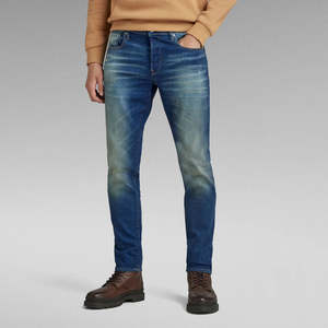 Denim: 3301 Slim Jean - Worker Blue Faded