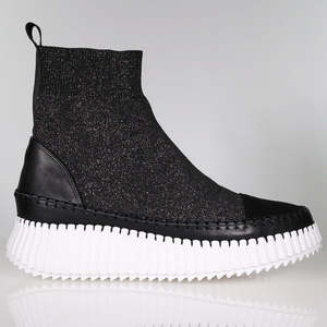 Womens Footwear: Vortex - Black Sparkle Stretch