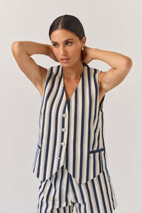 Tuesday Label: Action Vest - Indigo Stripe