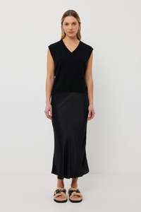 Tuesday Label: Dom Skirt - Black Satin