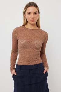 Tuesday Label: Layering Top -Umber Lace