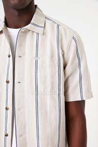 Vertical Stripe Shirt - Sand