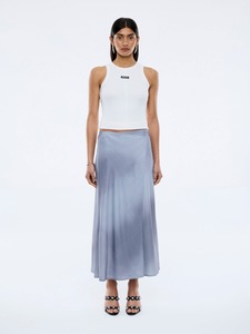 Ena Pelly: Indi Satin Skirt - Grey Wash