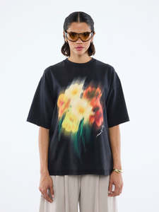 Blurred Sunflowers Tee - Vintage Black