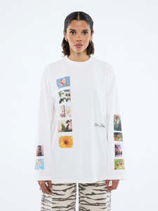 Tiled Floral L/S Tee - Vintage White