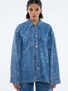 Lisa Denim Shirt - Blue Mixed Animal