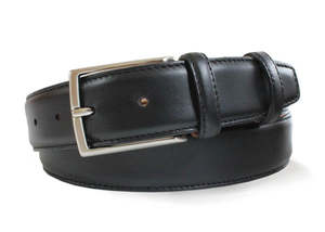 Black Feather Edge Belt - 35mm