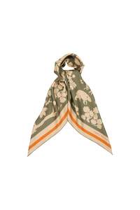 Animal Kingdom Classic Silk Scarf - Olive