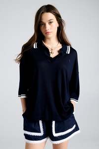 Relax Knit Polo - Navy