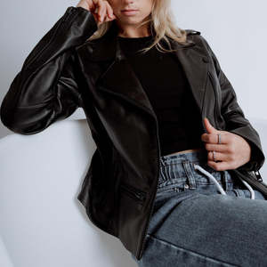 Leather Jacket - Black/Black