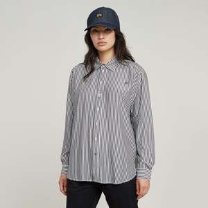 Boyfriend L/S Shirt - Osaka Blue Bold Stripe
