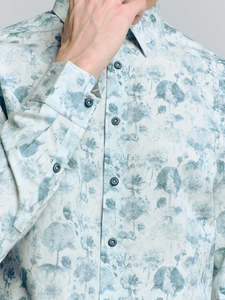 Allover Muted Floral L/S Shirt - Chalk