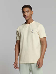 No Excess: Crewneck Slub Print Tee - Off White