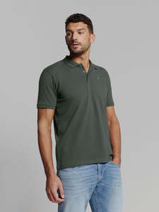 No Excess: Solid Stretch Pique Polo - Dark Steel