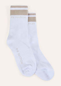 Pe Nation: Homage Sock - Oatmeal/Optic White