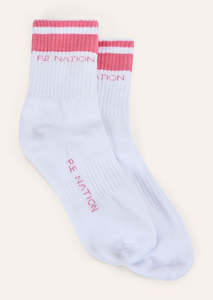 Homage Sock - Pink Lemonade/Optic White