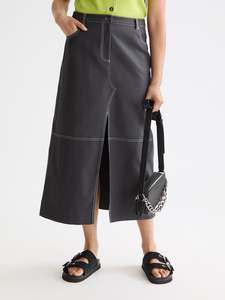 Scotch Soda: Workwear Midi Skirt - Charcoal Art