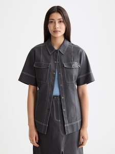 Scotch Soda: Patch Pocket Shirt - Charcoal Art