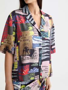Scotch Soda: Printed Fluid Shirt - Art Dept Collage