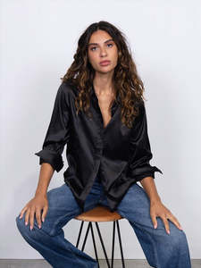 Satin Shirt - Black
