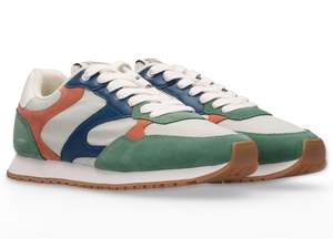 Footwear: Cleave Sneaker - Green/White/Blue