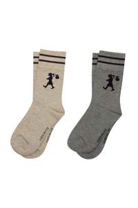 Runaway Girl Socks 2 Pack - Natural/Grey/Black