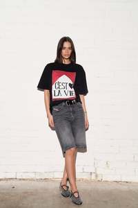 C'Est La Vie Oversize Tee - Black