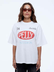 Womens Tee Shirts: Pelly Sport Tee - Vintage White