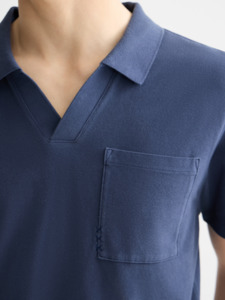 Garment Dyed Pique Tee - Peacoat