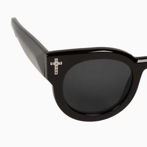 Womens Eyewear: A Dead Coffin Club - Gloss Black w. Crystal Crosses/Black Lens