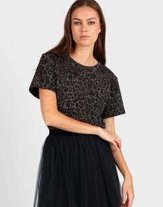 Womens Tee Shirts: Animal Icon Tee - Grey Animal