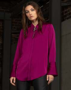 Storm: Contrast Stitch Shirt - Cerise