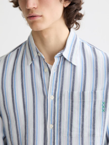 Shirts Long Sleeve: Textured Stripe Shirt - Lavender Stripe