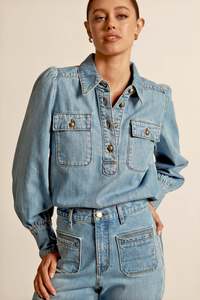 Resonate Top - Light Washed Denim