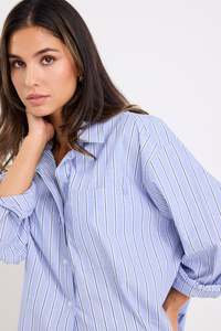 You Got This Boyfriend Shirt - Blue Navy Stripe