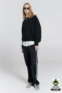 Runaway Girl Organic Cotton Crewneck Sweatshirt - Black