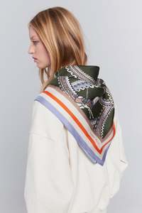 Karen Walker: Carousel Classic Silk Scarf - Olive Multi