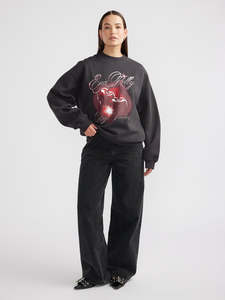 Chrome Cherry Sweatshirt - Vintage Black
