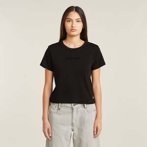 Womens: G-Script Baby Brother Tee - Dark Black