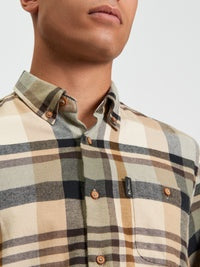 Ben Sherman: Brushed Check Shirt - Sand