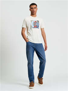 Ben Sherman: Collage Target Tee - Ivory